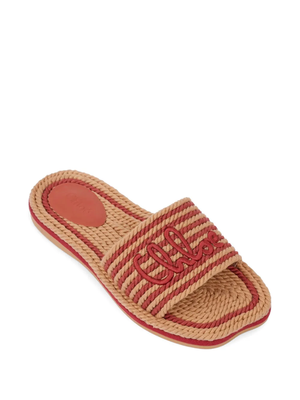 Chloé logo striped sandals Beige