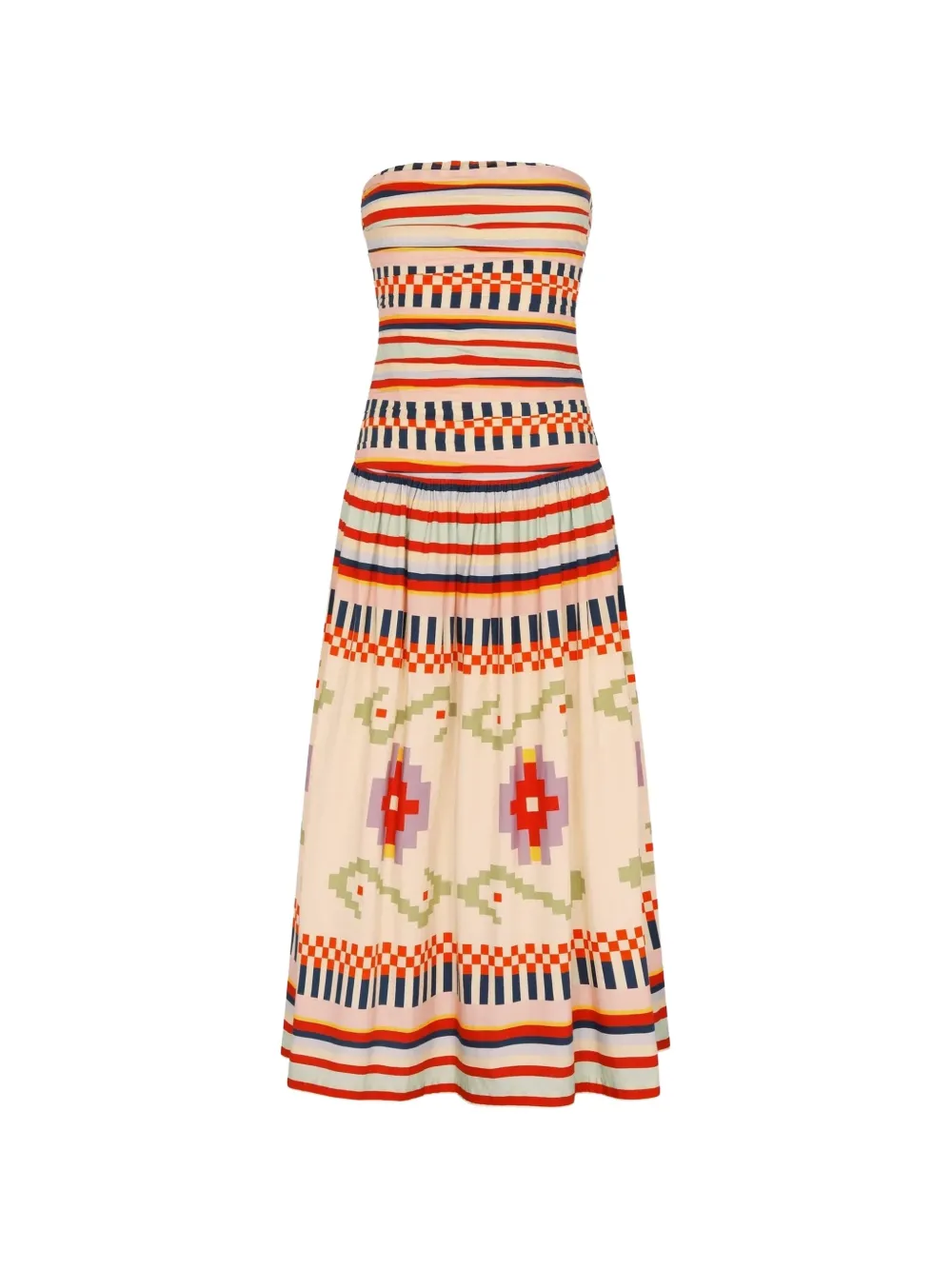Carolina K Malla striped-print midi dress - Rosso