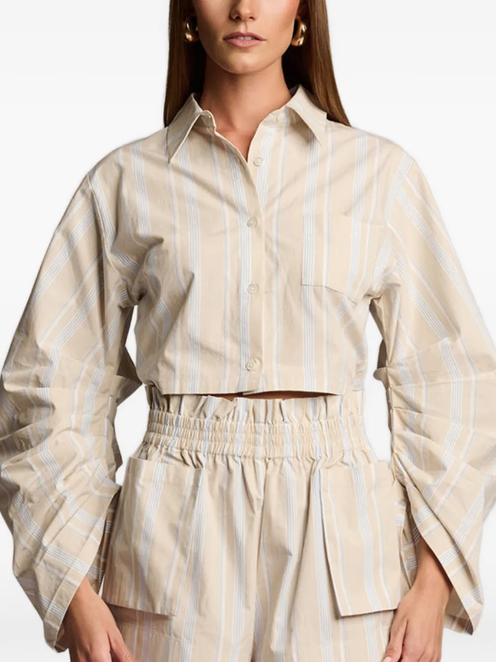 HEVRON Gestreept shirt Beige