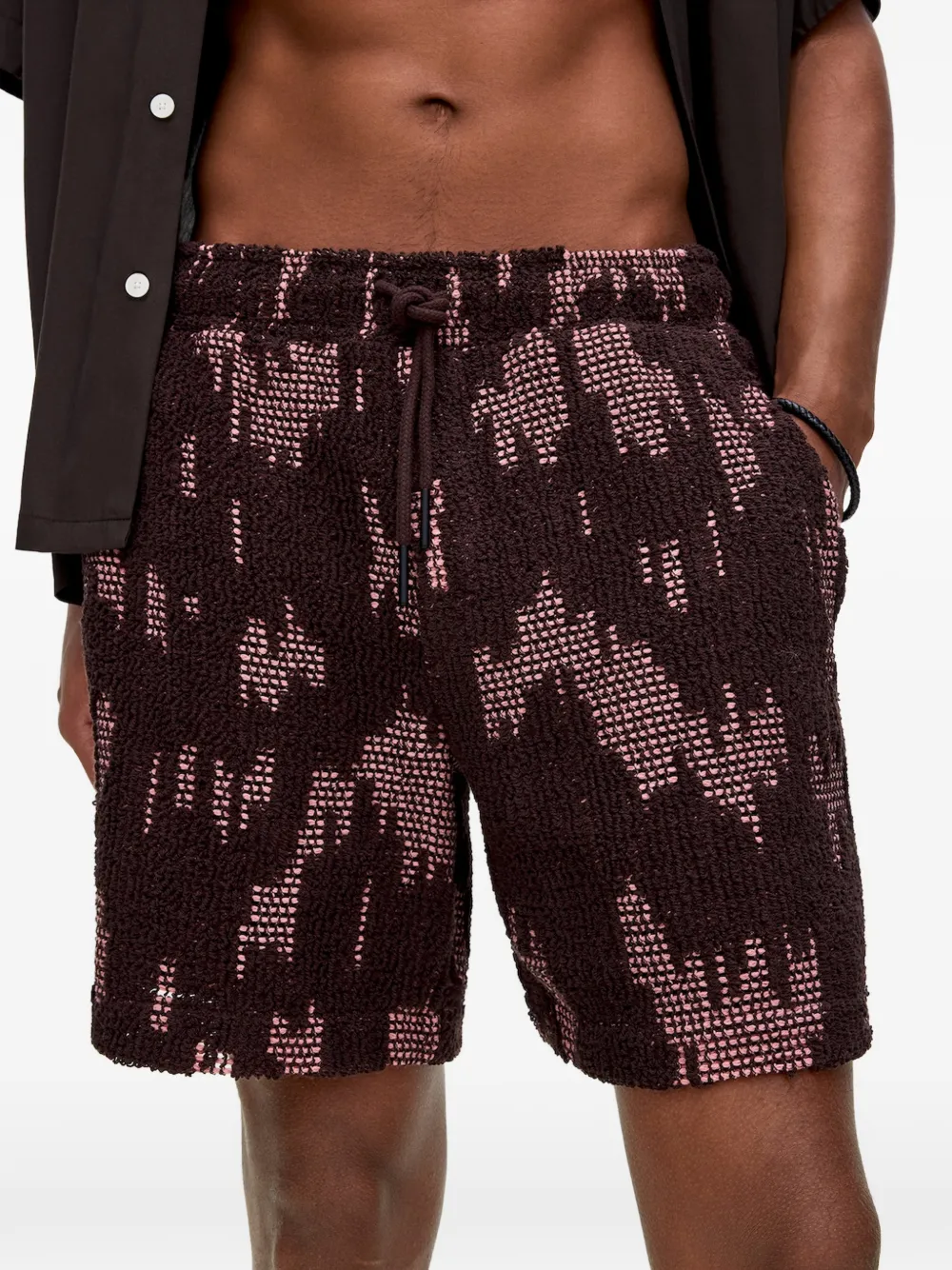 OAS Company Shorts met patroon Bruin