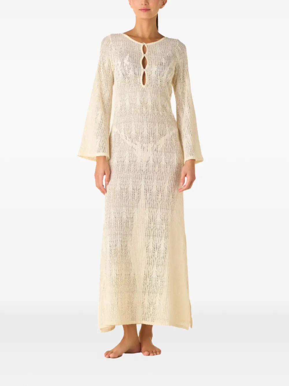 PALMACEA long-sleeve maxi dress - Toni neutri