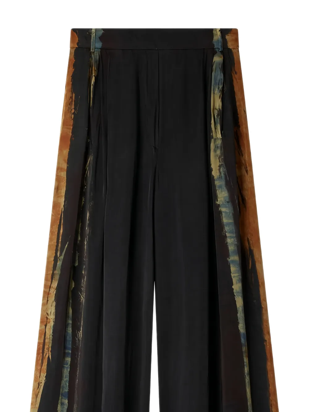 Mes Demoiselles Palazzo plooibroek met tie-dye print Zwart
