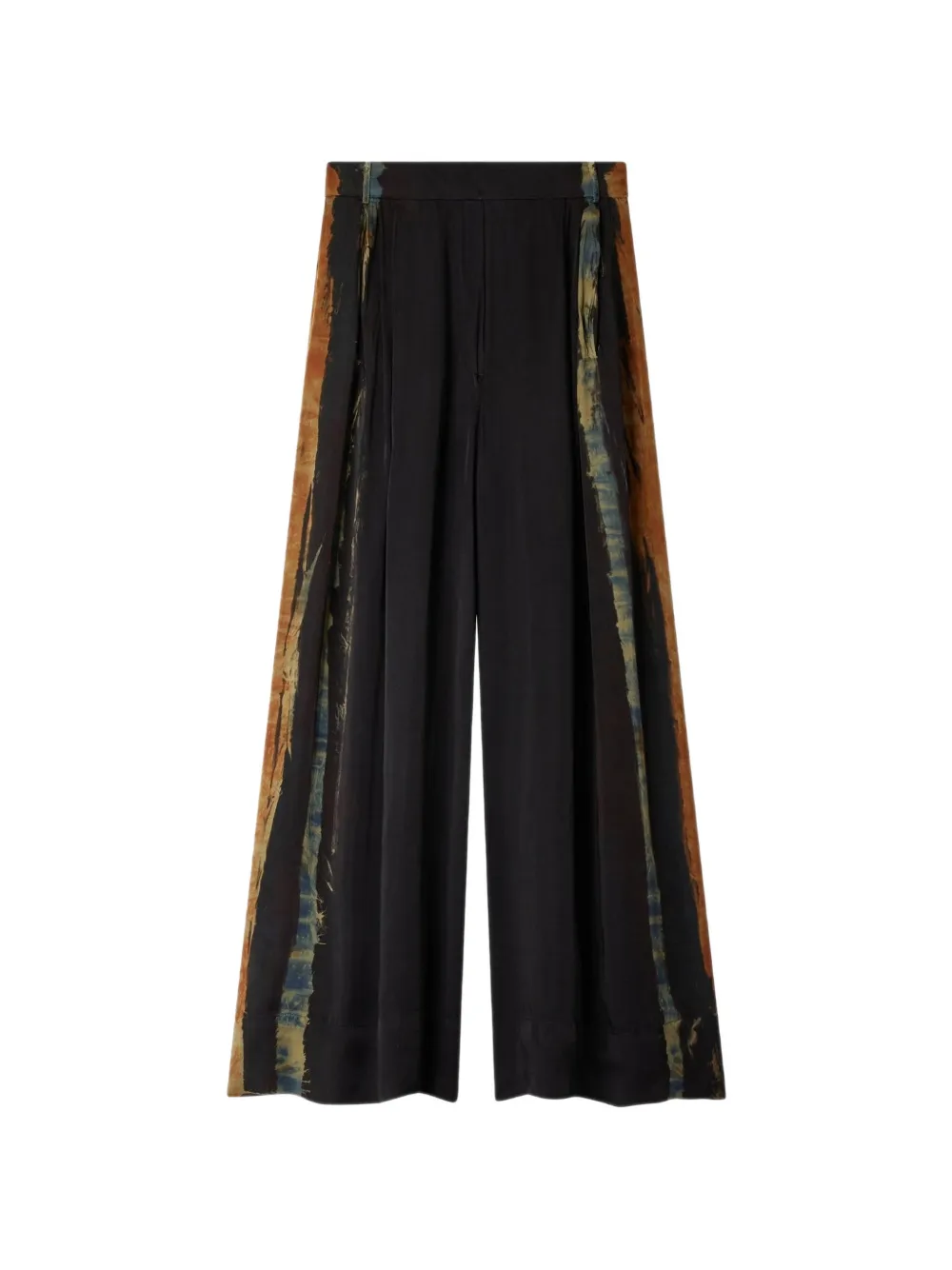 Mes Demoiselles tie-dye pleated palazzo pants - Nero