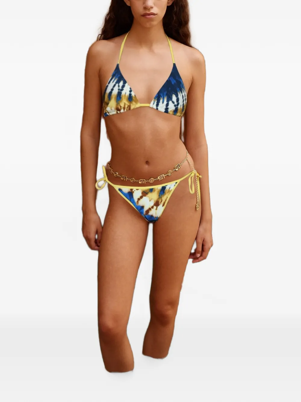  Alemais Martine Tie-dye Triangle Bikini Top - Azul 