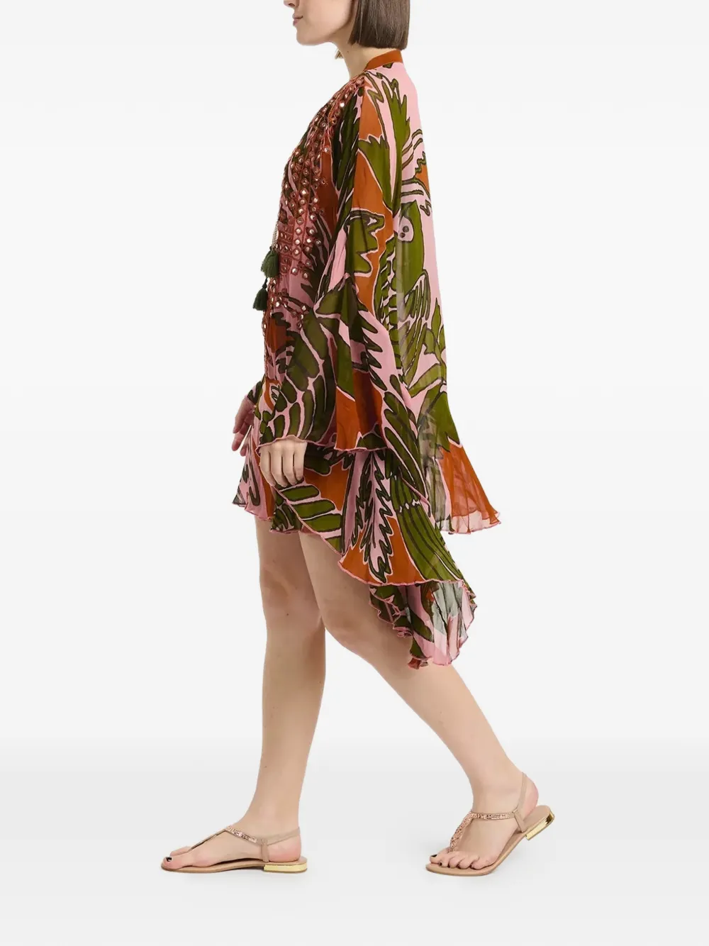 Miss June Mini-jurk met V-hals Roze