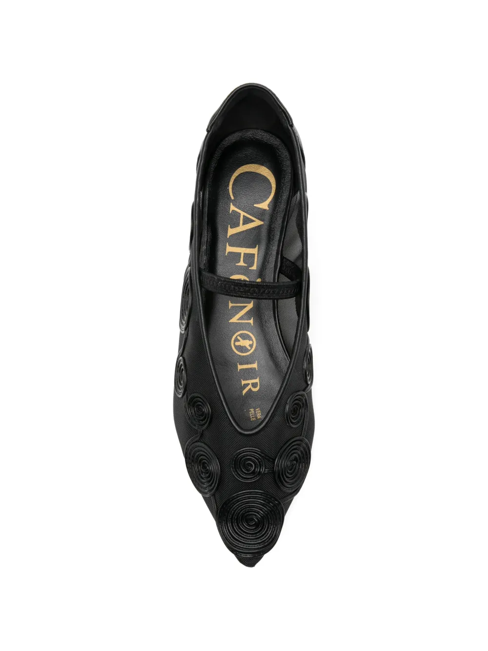 CAFèNOIR Ballerina's met spiraal-applicatie Zwart
