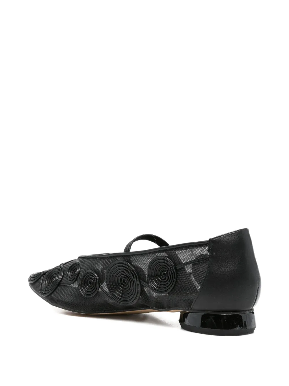 CAFèNOIR Ballerina's met spiraal-applicatie Zwart