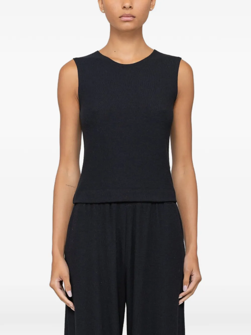 LESET Lauren ribbed top - Nero