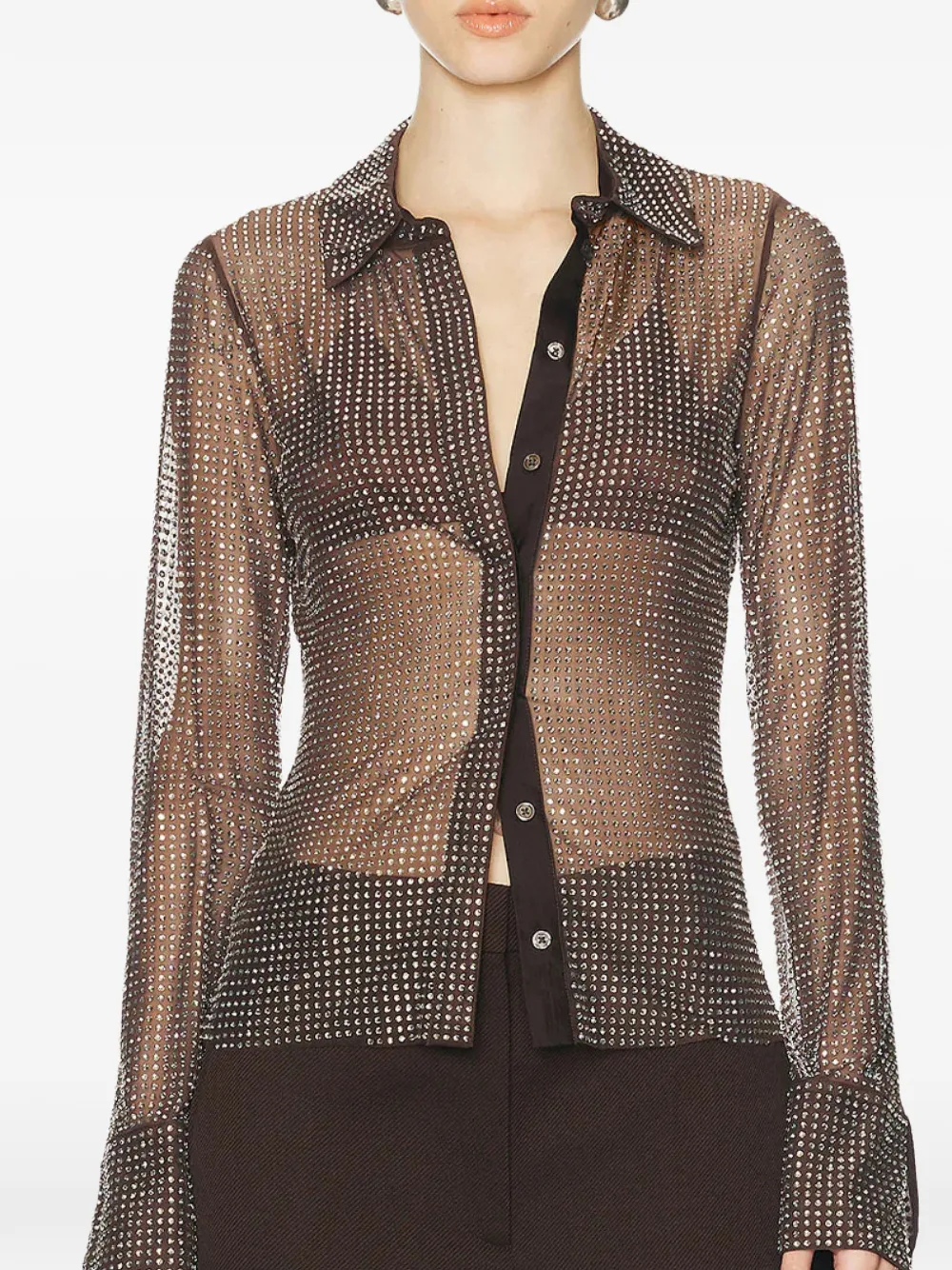 Monse embellished shirt - Marrone