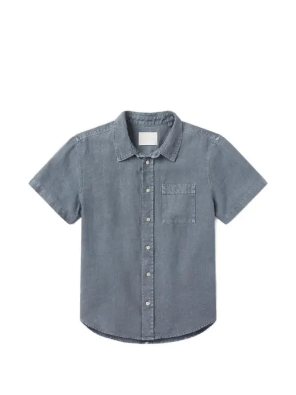 Citizens of Humanity Cairo Buttoned Short-sleeve Shirt in Blue