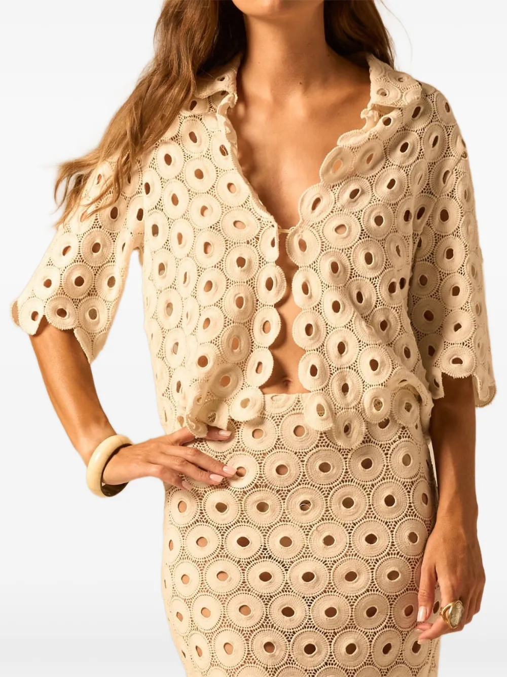JBQ Braydon cut-out blouse - Toni neutri