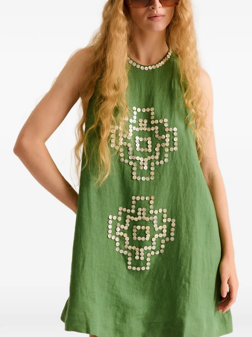 Carolina K embellishment mini dress - Verde