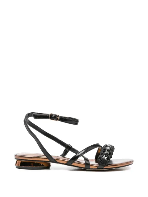 CAFèNOIR crystal-embellished braided-detail sandals