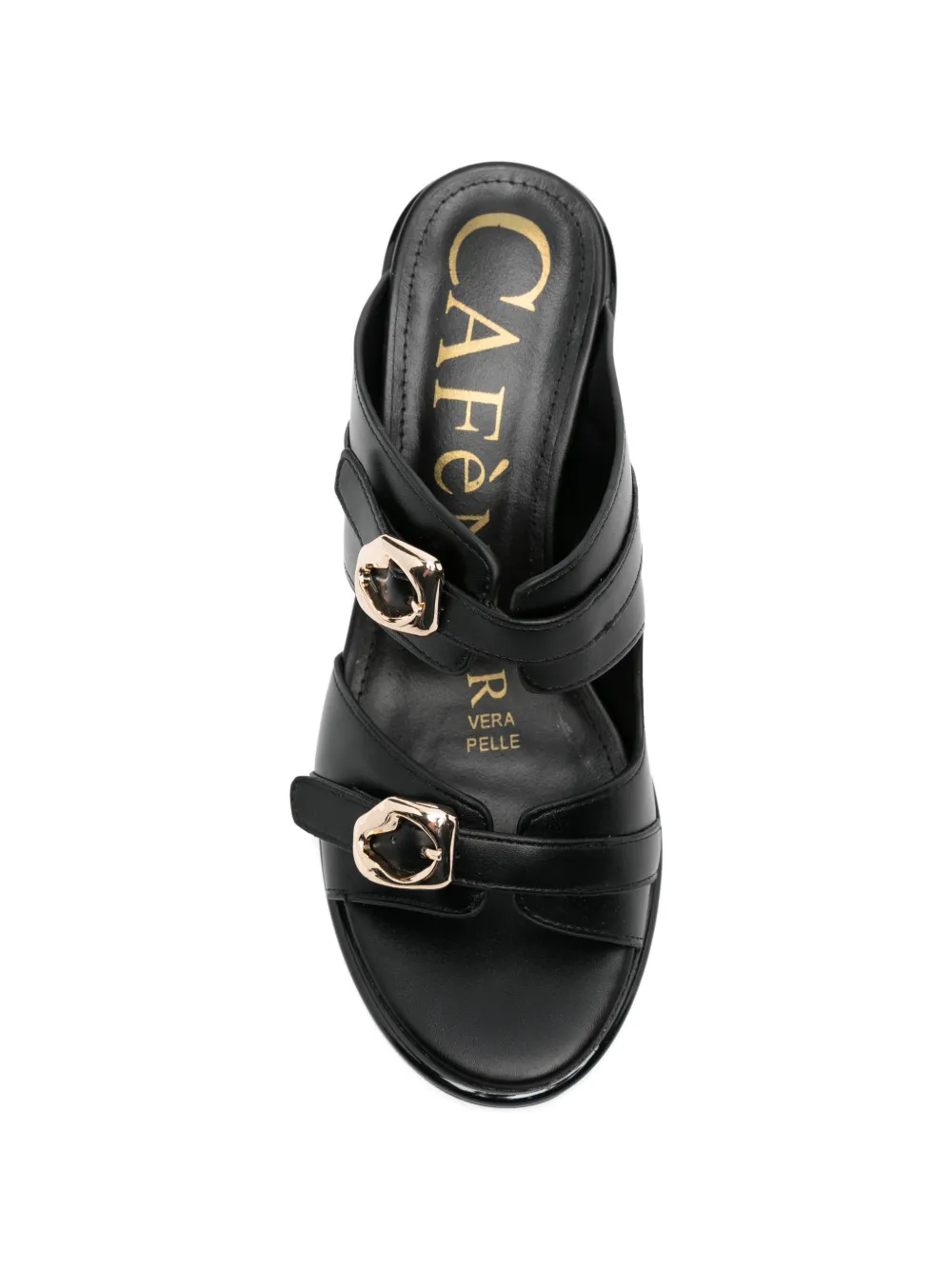 CAFèNOIR Sandalen met gespbandje en blokhak Zwart