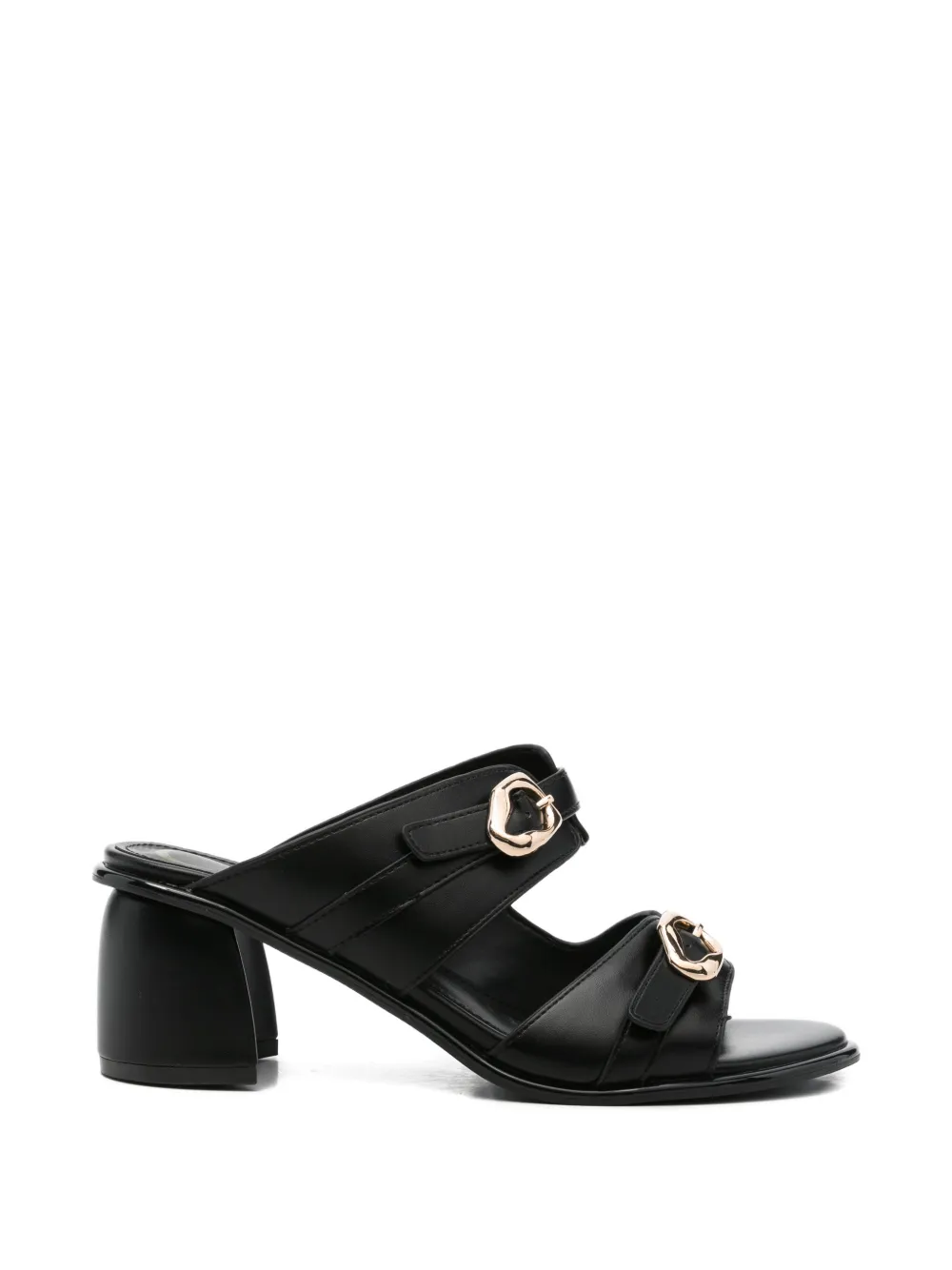 CAFèNOIR Sandalen met gespbandje en blokhak Zwart