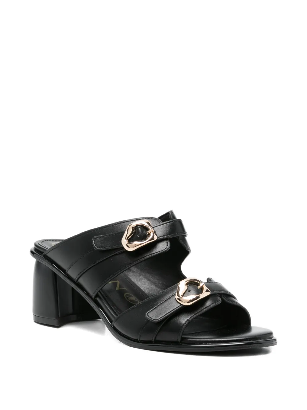 CAFèNOIR Sandalen met gespbandje en blokhak Zwart
