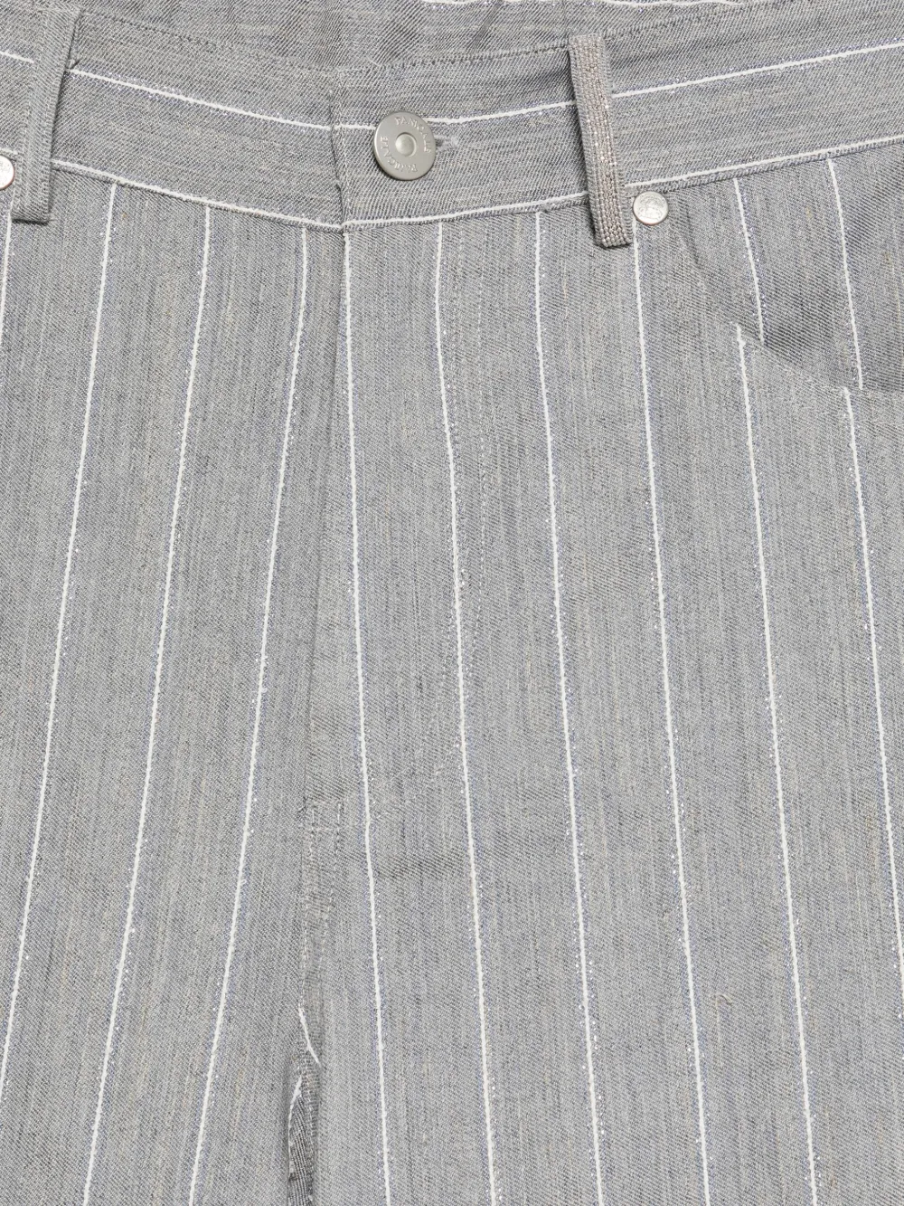  Panicale Pantalon Ample à Fines Rayures - Gris 