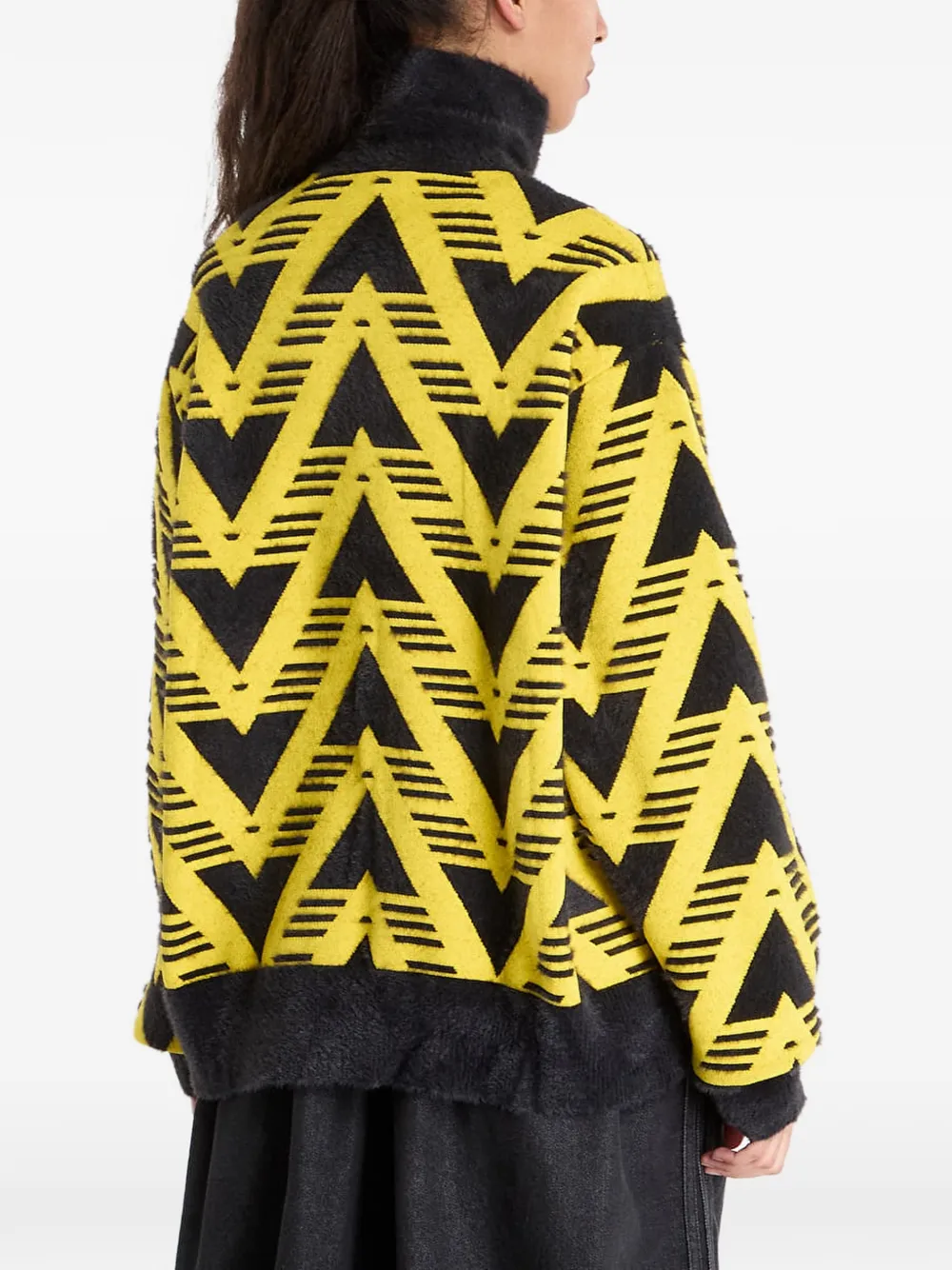  Adidas Pull à Col Zippé - Jaune 