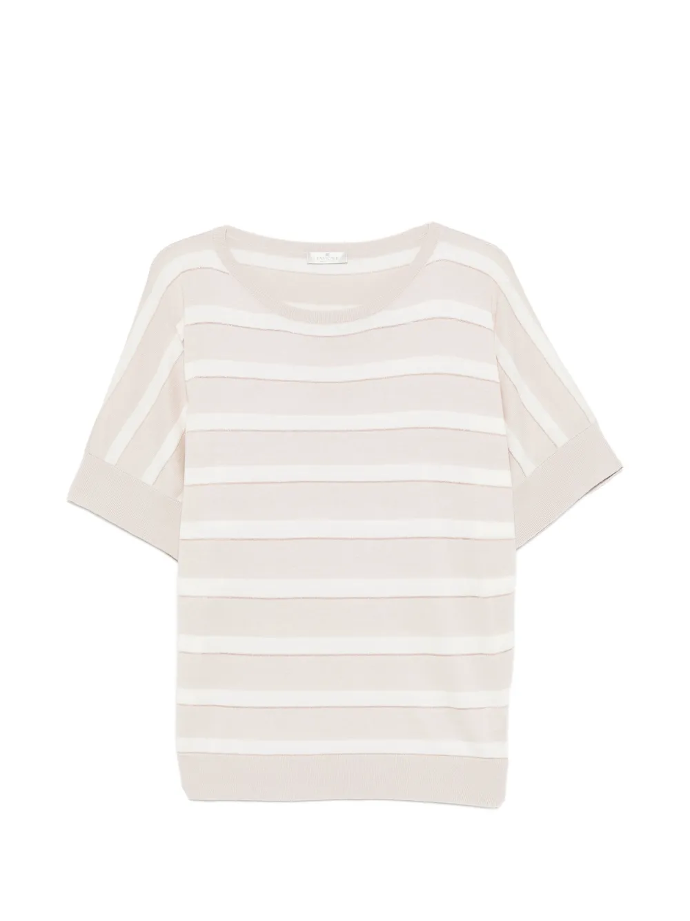PANICALE striped short-sleeve top - Toni neutri