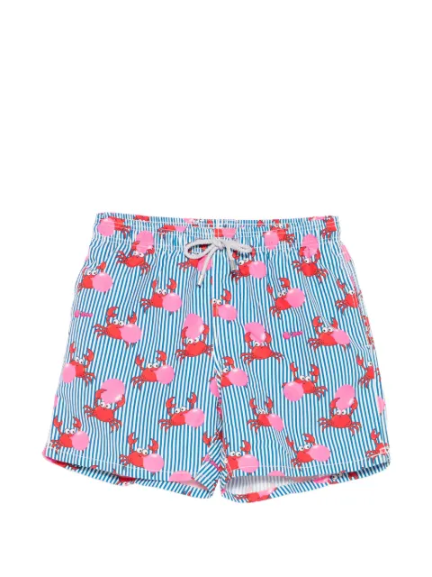 MC2 Saint Barth x Big Babol Gustavia striped crab-print swim shorts