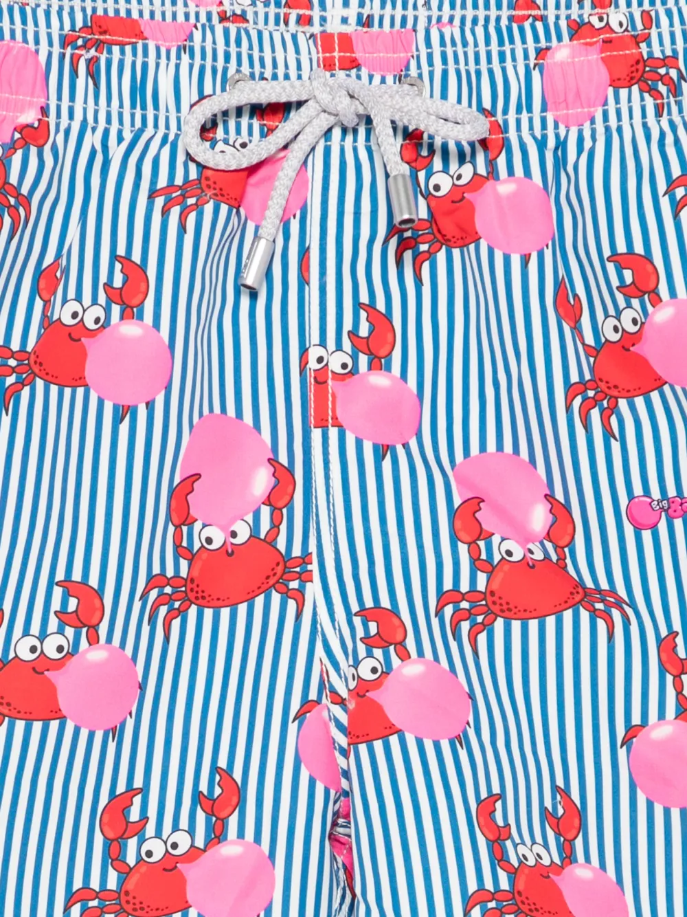 MC2 Saint Barth x Big Babol Gustavia gestreepte zwembroek met krabprint Blauw