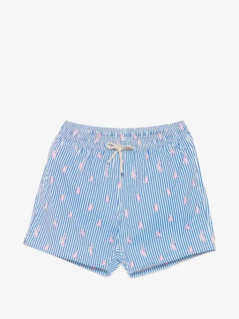 MC2 Saint Barth stripe-pattern monkey-motif swim shorts