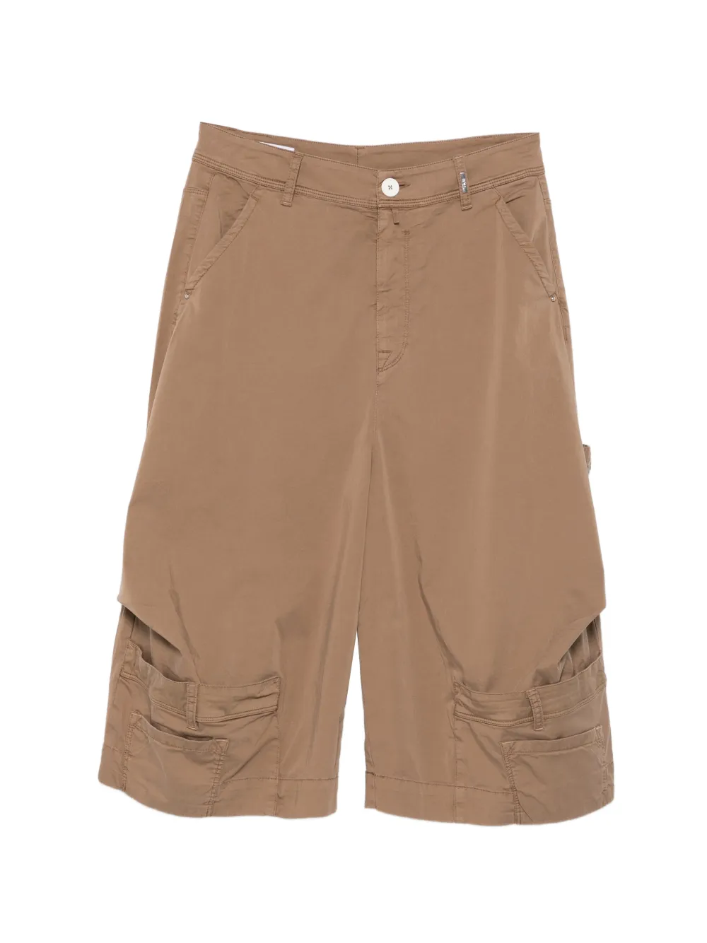 High patch-pocket trousers - Braun
