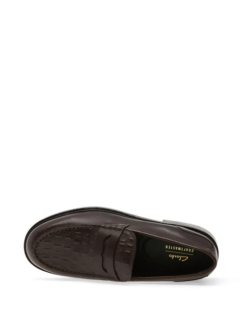 Clarks Craft James Lo loafers met krokodillen-reliëf Bruin
