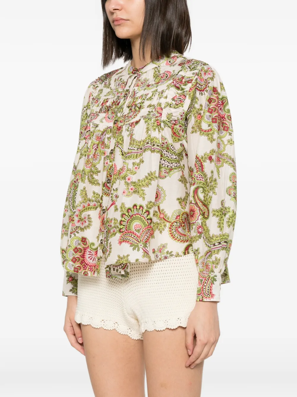 PHILIPPA 1970 Oriana blouse met paisley-print Beige