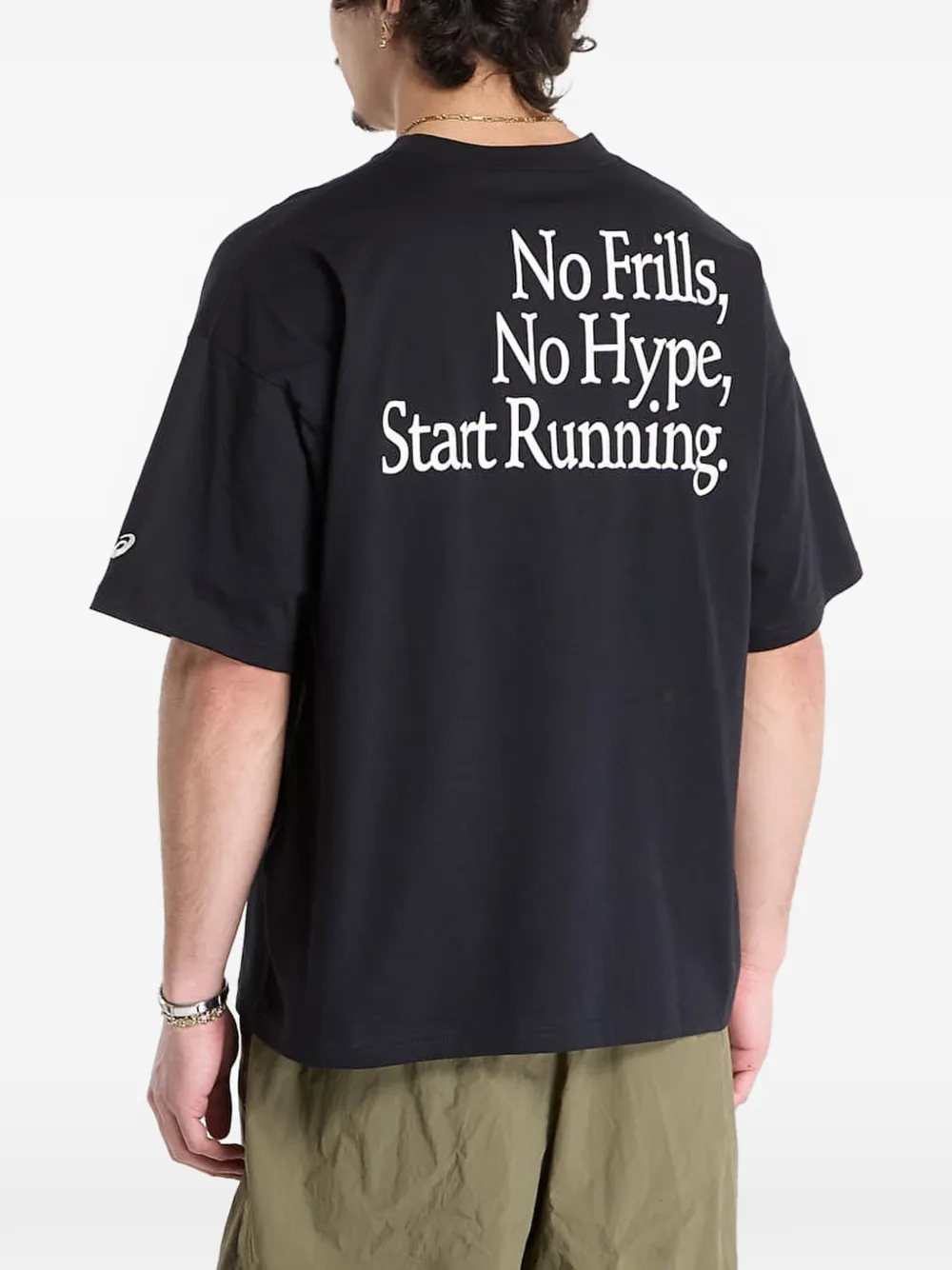 ASICS Runner Message graphic-print T-shirt Zwart