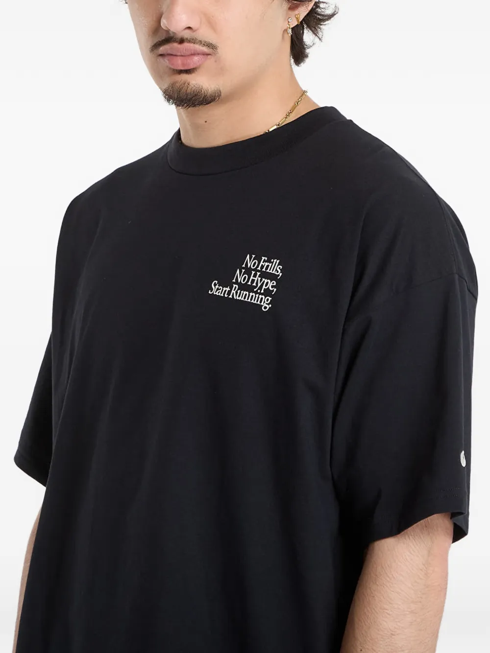 ASICS Runner Message graphic-print T-shirt Zwart