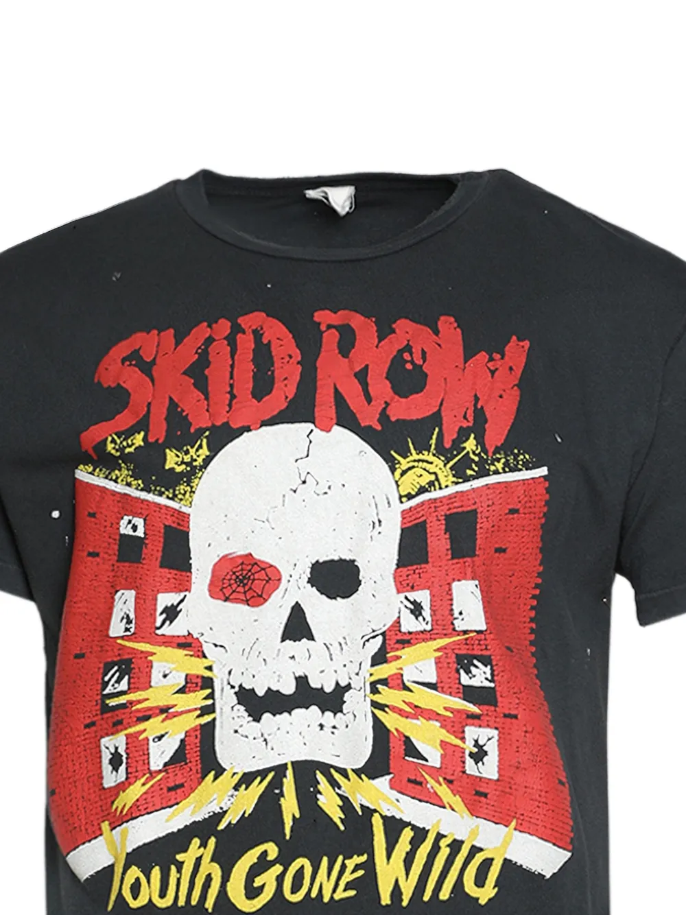 MadeWorn Skid Row 90's T-shirt met doodskopprint Zwart