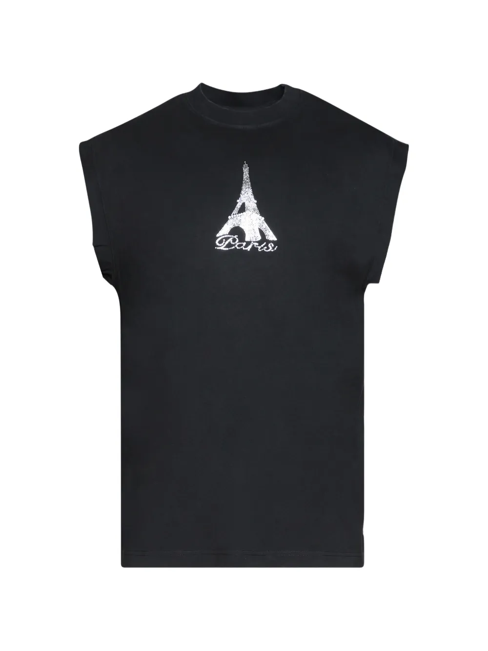 VETEMENTS Crystal Paris sleeveless T-shirt - Nero