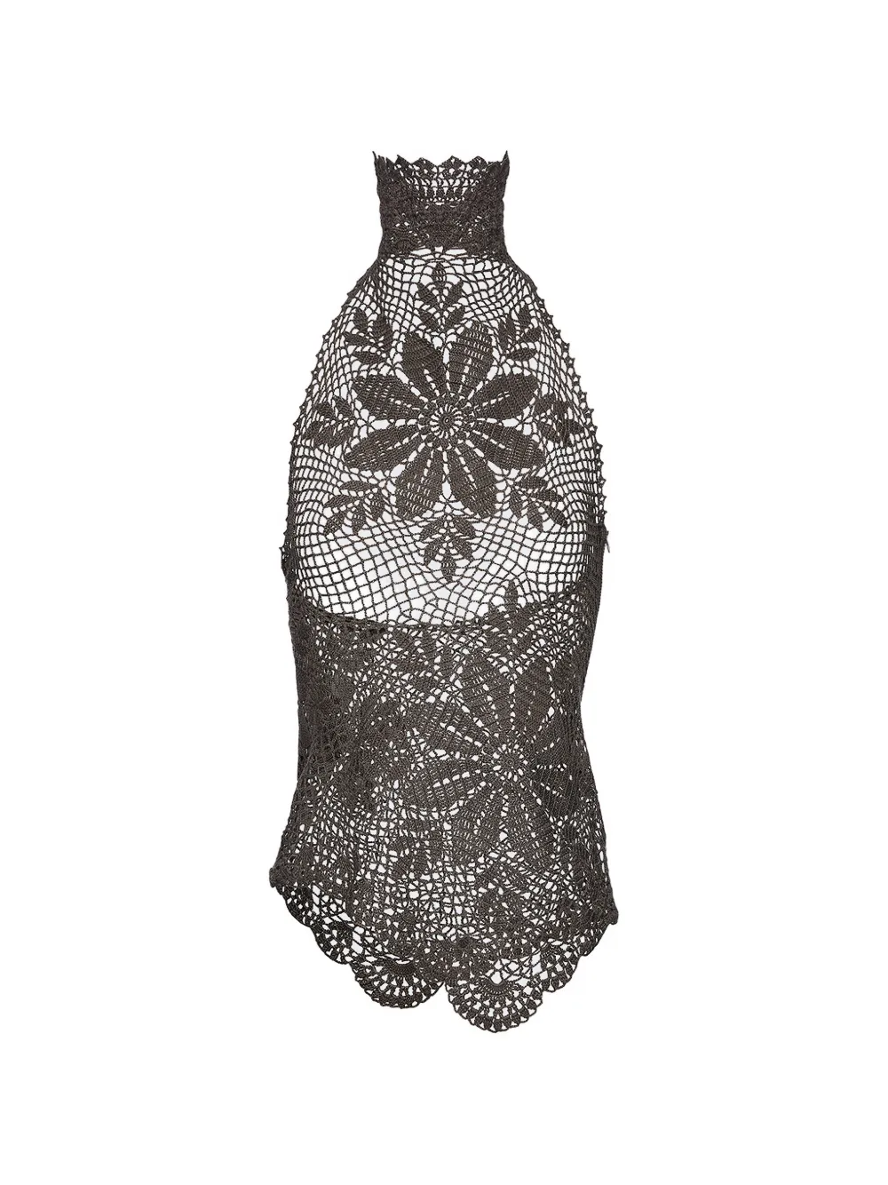 Magda Butrym crochet halter top - Marrone