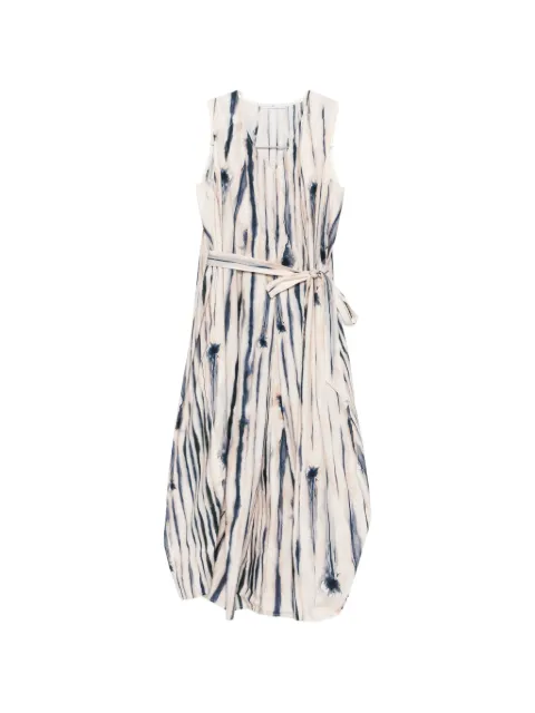 High tie-dye midi dress