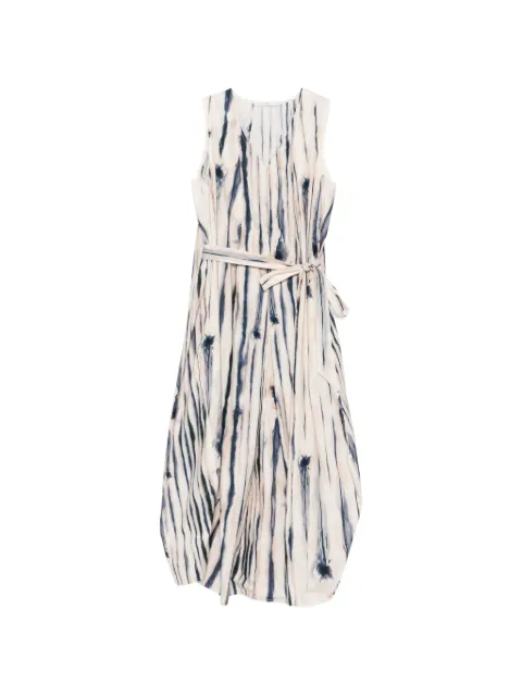 High tie-dye midi dress