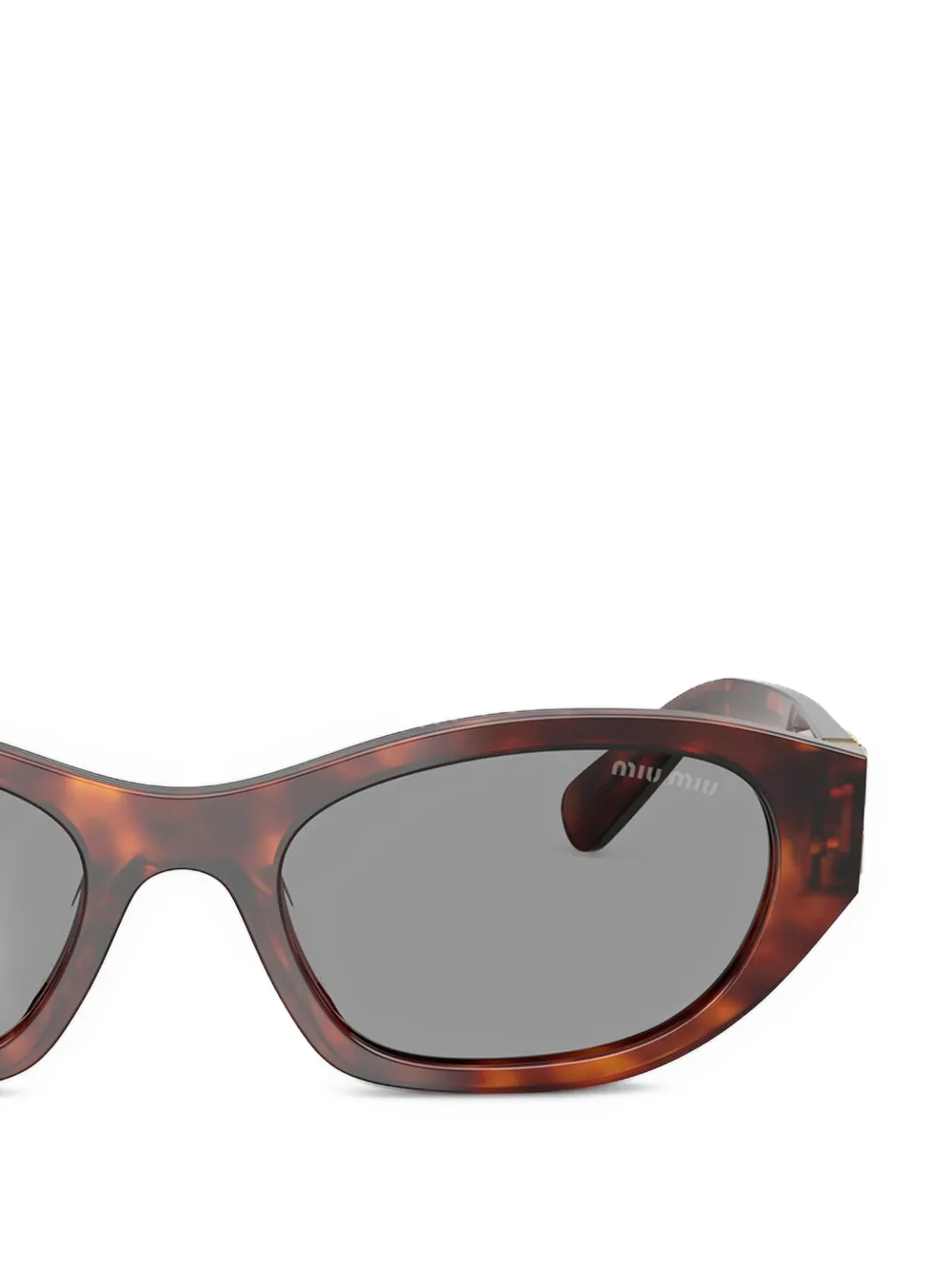 Miu Eyewear Zonnebril met ovalen montuur Bruin