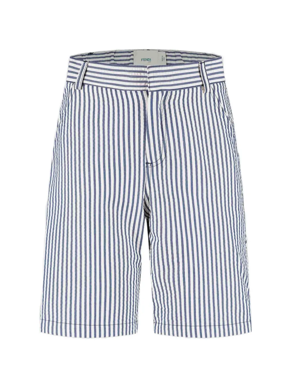 Fendi Kids striped embroidery shorts - Bianco