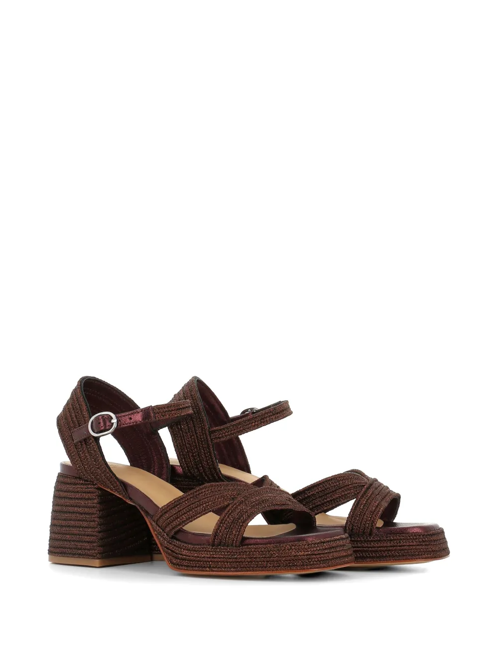 Castañer Vallita woven metallic sandals Bruin