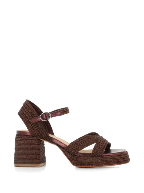 Castañer Gewebte Vallita Metallic-Sandalen