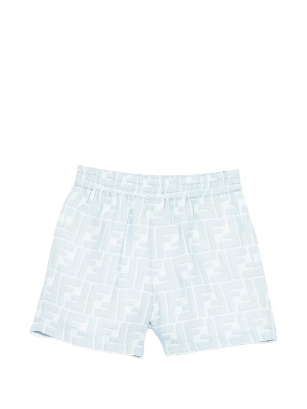 Fendi Kids FF logo-pattern jacquard shorts - Blu