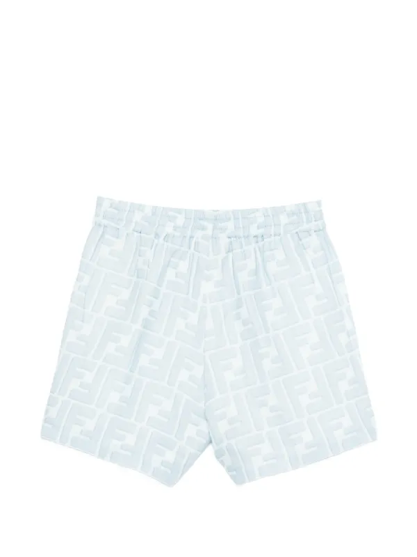 Fendi Kids FF logo-pattern Jacquard Shorts | ブルー | FARFETCH JP