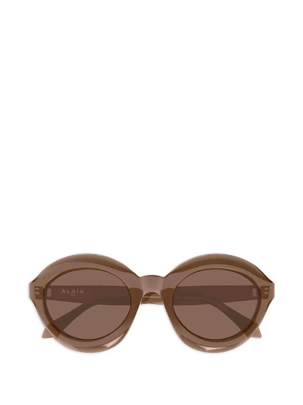 azzedine alaïa oval-frame sunglasses - Marrone
