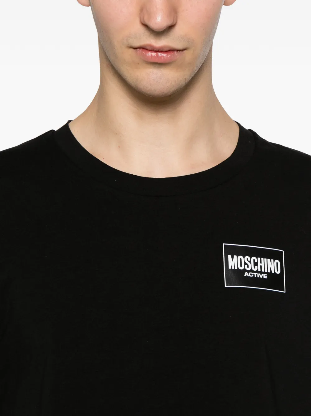 Moschino T-shirt met logoprint Zwart