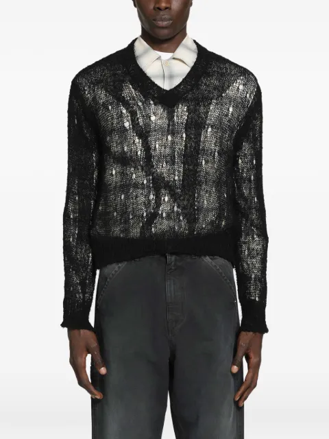 OUR LEGACY Slow V-neck open-knit sweater