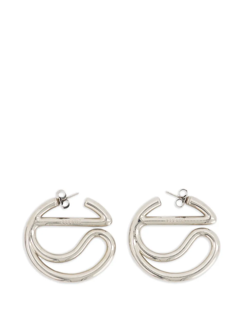 Coperni C-logo hoop earrings - Silber