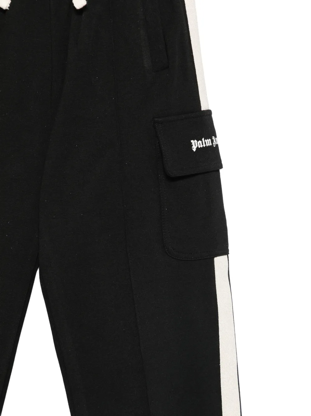 Palm Angels Kids Cargo broek met zijstreep Zwart