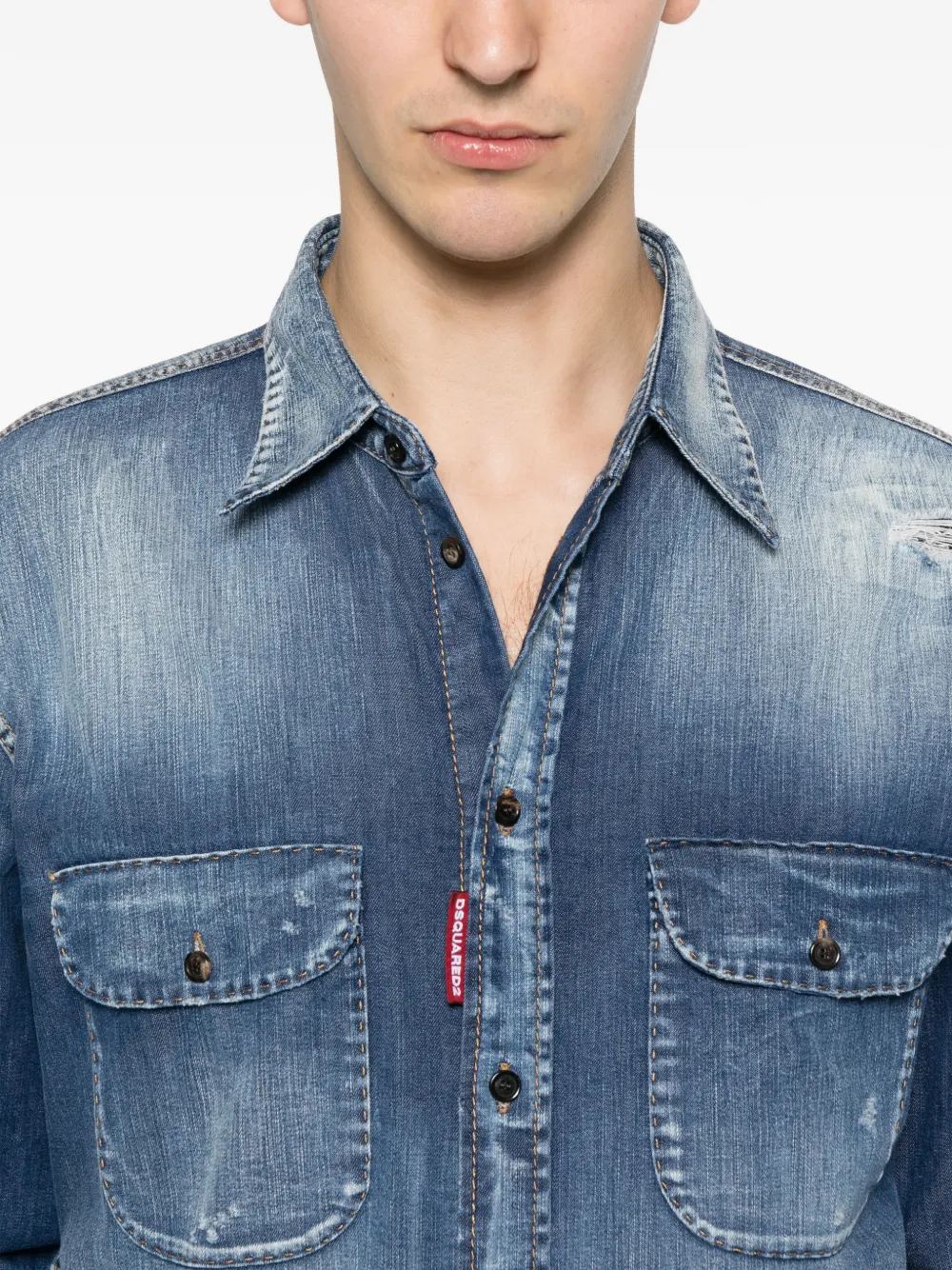 DSQUARED2 Canadian gerafeld denim overhemd Blauw