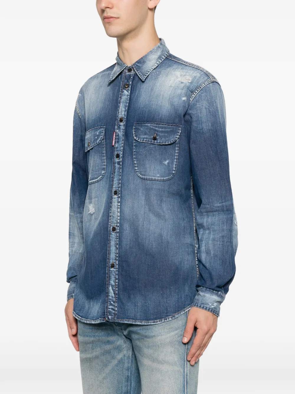 DSQUARED2 Canadian gerafeld denim overhemd Blauw
