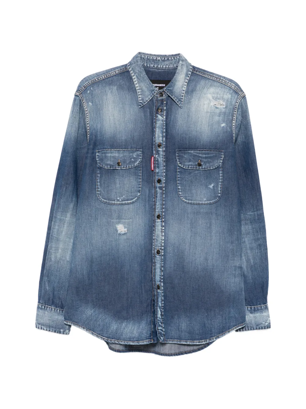 DSQUARED2 Canadian distressed denim shirt - Blue
